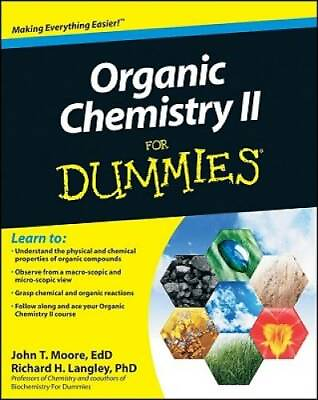 #ad Organic Chemistry II For Dummies Paperback By Moore John T. GOOD $5.66
