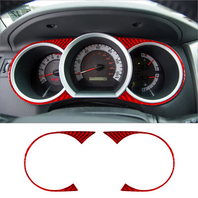 #ad Red Carbon Fiber Interior Speedomter Instrument Cover Trim For Toyota Tacoma $12.62
