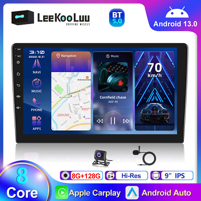 #ad 8G128G 2DIN Car Radio Stereo Navi Android 13.0 Car Play DSP 9#x27;#x27; BT5.0 4G Cam $199.99