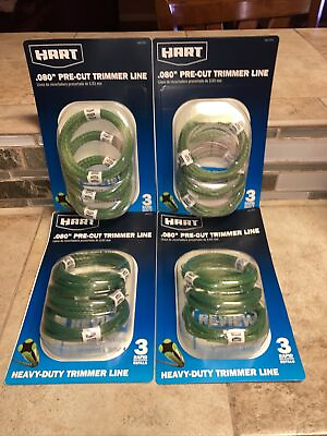 #ad Lot of 4 HART 3 Pack Pre Cut .080quot; Trimmer Line For Bump Feed String Trimmers $42.49