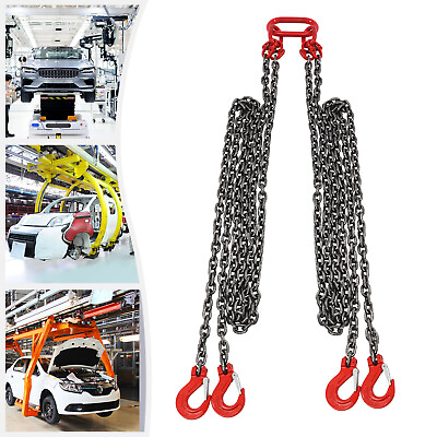 #ad 20T 10FT Chain Sling Mining Lifting Moving Link Hoisting Crane Self locking Hook $84.70