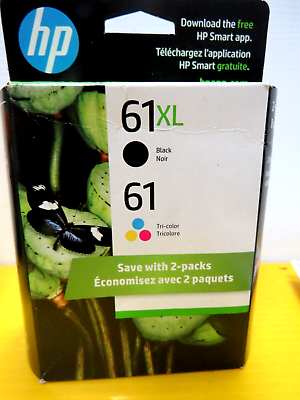 #ad $85 FRESH NEW Genuine HP 61XL Black amp; 61 Color Ink Combo 2 Pack EXPIRES 7 2025 $52.49