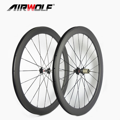 #ad 700C 50*25mm Carbon Road Bicycle Wheelset Racing Bike Wheels Tubeless Rim Brake $389.99