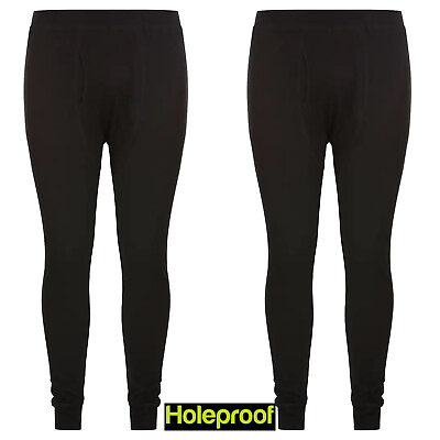 #ad 2x Holeproof Aircel Thermal Mens Black Long Johns Sleep Pants Underwear MYPY1A AU $62.50