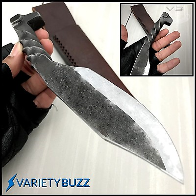Hand Forged Railroad Spike Fixed Blade Hunting Knife Carbon Steel Leather Case $27.95