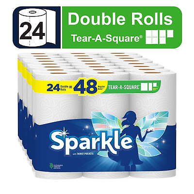 #ad Tear a Square Paper Towels 24 Double Rolls $25.12