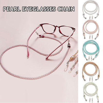 #ad Lanyard Cord Holder Rope Eyeglasses Chain Pearl Beaded Reading Glasses Chain $2.49