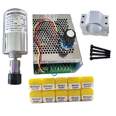 #ad 0.2kw High Speed Spindle ER16 CNC 200W Spindle Motor for DIY CNC 48VDC 12000rpm $46.38