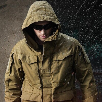 #ad Tactical Men Jacket Military Hooded M65 Field Coat Waterproof Hiking Windbreaker $51.99