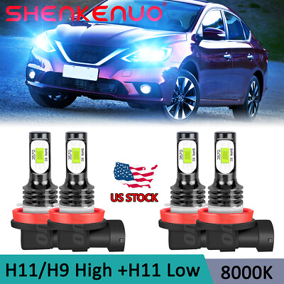 #ad For Nissan Sentra 2013 2019 Combo H9 H11 Blue LED Headlight Bulbs High Low Beam $27.64