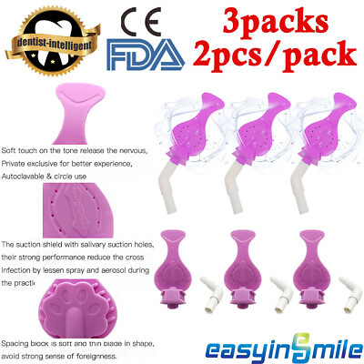#ad 6Pcs Dental DryShield Isolation Adapter HVE Suction Silicone Saliva Suction Tube $45.59
