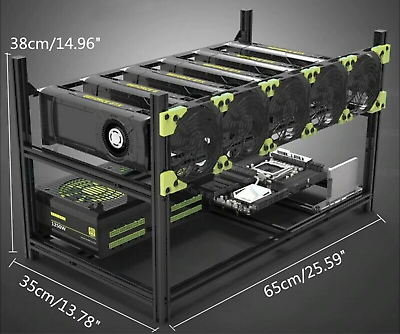 #ad Veddha 6 GPU Miner Case Aluminum Stackable Mining Case Rig Open Air Frame USA $99.99