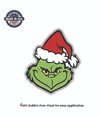 #ad THE GRINCH CHRISTMAS VINYL DECAL STICKER CAR BUMPER 4MIL BUBBLE FREE US MADE $14.14