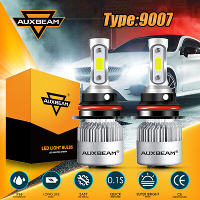 #ad AUXBEAM 9007 LED Headlight Bulbs Conversion Kit High Low Beam 6000K 72W 8000LM $29.99