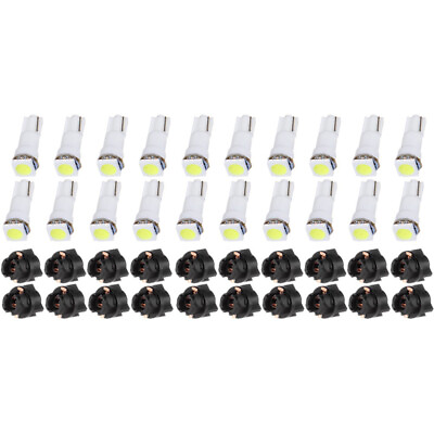 #ad 20X White T5 5050 SMD LED Wedge Bulb Lights Twist Socket Dashboard Cluster Gauge $9.30
