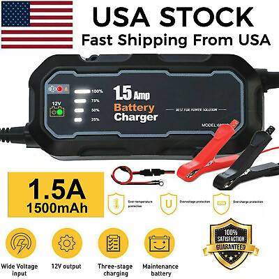 #ad #ad 1500mAh Automatic Smart Battery Charger 12V Portable Car Auto Trickle Maintainer $19.99