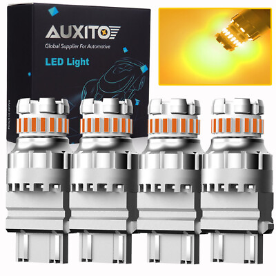 #ad 4x Amber Yellow 3157 3156 4157 4057 LED Turn Signal Blinker Corner Light bulb EA $19.99