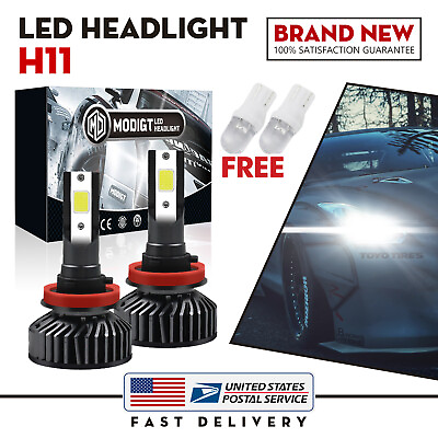 #ad H11 LED Headlight Super Bright Bulbs Kit 6000K White 300000LM HIGH LOW BEAM $10.99