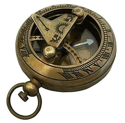 #ad Solid Brass Sundial New Designed Compass Vintage Pocket Style Nautical Handmade $20.00