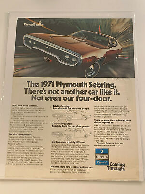 #ad 1970 Plymouth Satellite Sebring Plus Brougham Hardtop Car Vtg Magazine Print Ad $9.99