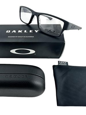 #ad #ad Oakley NEW Airdrop Satin Black Rectangle Frames 57 18 143 Eyeglasses OX8046 Set $82.79