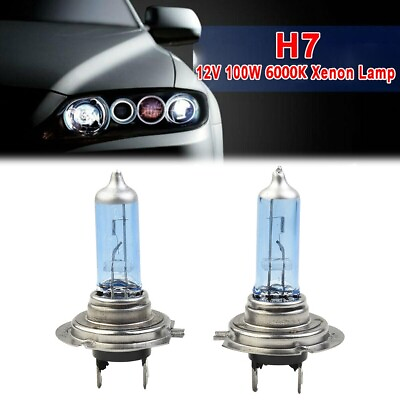 #ad 2pcs H7 12V 100W Car Xenon White LED Halogen Headlight 8500K Bulb Part Kit New $10.23
