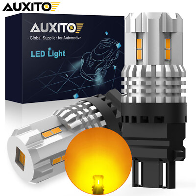 #ad 2 4Pcs 3157 3156 LED DRL Error Free AUXITO Yellow Turn Signal Parking Light Bulb $13.29