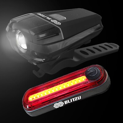 #ad BRAND NEW BLITZU USB Rechargeable Bike Light Set Bicycle Lights Front amp; Back. $11.95