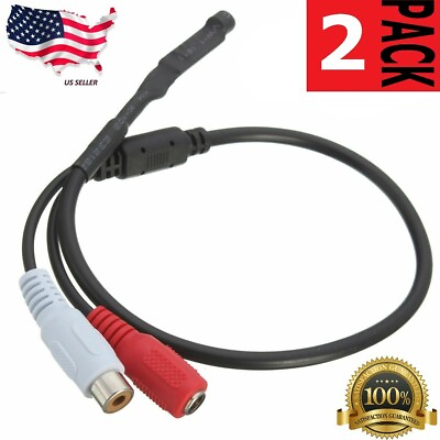 #ad 2x Audio High Sensitive Mic Microphone Cable for CCTV Security Camera DVR System $7.99