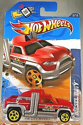 #ad 2012 Hot Wheels #133 HW City Works 3 10 DIESEL DUTY Red Gray Variant w Yellow5Sp $8.00