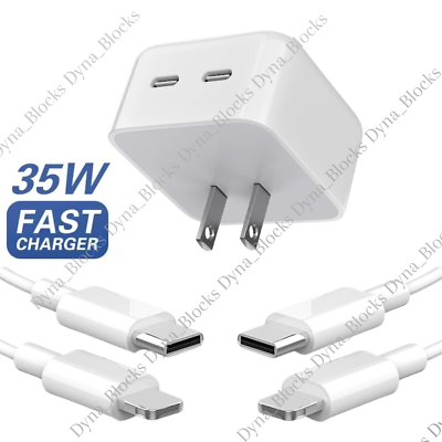 #ad 35W USB C Power Adapter PD Fast Charger Cable For iPhone 14 13 12 11 Pro Max XR $10.25