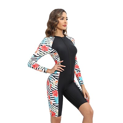 #ad Women#x27;s One Piece Long Sleeve Front Zipper Diving Wetsuits for Surfing US $17.99