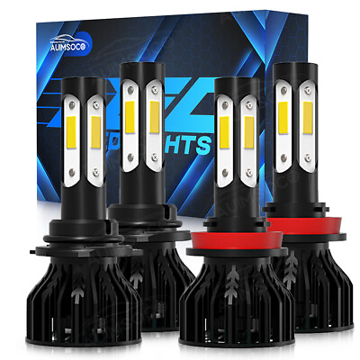 #ad 4x Combo LED Front Headlights Bulb For Chevy Tahoe 2007 2017 2018 2019 2020 2021 $39.99