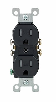 #ad Leviton 15 amps 125 V Duplex Black Outlet 5 15R 1 pk $7.55