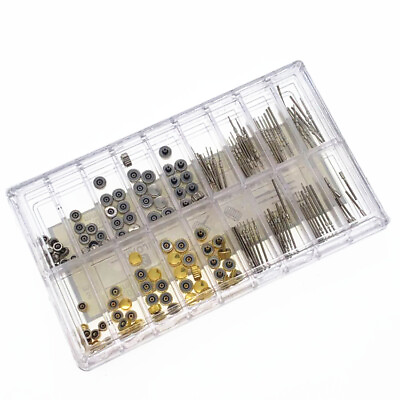 #ad 170Pcs Different Sizes Mixed Watch Stem Crown Repair Parts Assortment Set W Box $11.98