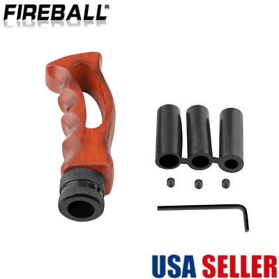 #ad Universal Slotted Pistol Grip Handle Manual Gear Stick Shift Knob Shifter Wood $11.99