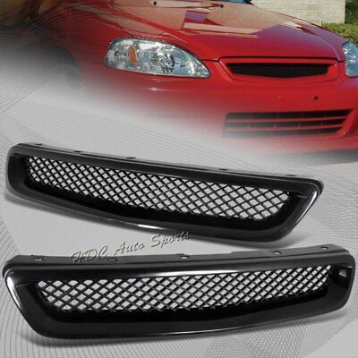 #ad #ad For 1996 1998 Honda Civic JDM Type R Black Mesh ABS Front Hood Grille Grill $16.99