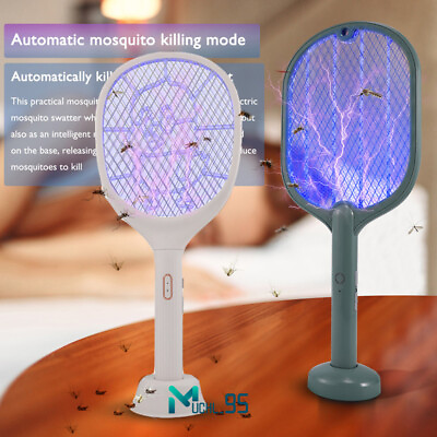 #ad 2en1 Mata moscas electrico control de plagas raqueta electrica para matar moscos $21.69