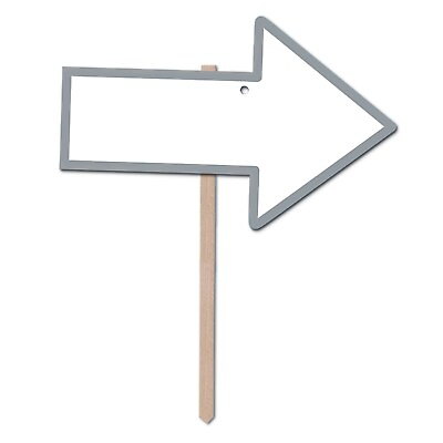 Beistle Blank Arrow Yard Sign With Silver Border White 3 Pack 54908 $18.03