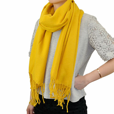 #ad Solid Color Cotton Blend Thick Winter Warm Scarf Wrap Shawl Soft Fringe Unisex $12.95