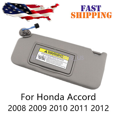 #ad For 2008 12 Honda Accord EX LX Sun Visor With Light Mirror Left Driver Side Gray $26.29