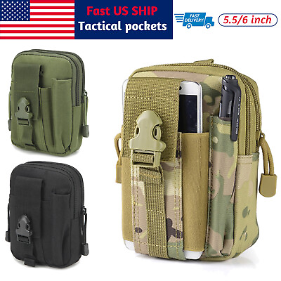 #ad Tactical Molle Pouch EDC Multi purpose Belt Waist Pack Bag Utility Phone Pocket $7.95
