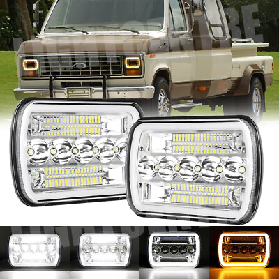 #ad Pair 5x7#x27;#x27; 7x6#x27;#x27; LED Headlights Hi Lo DRL for Ford E 150 E 250 E 350 Cargo Van $35.14