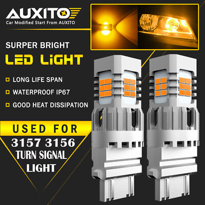#ad #ad AUXITO 3156 3157 LED Turn Signal Light Bulbs CANBUS Anti Hyper Flash Amber EOA $17.99
