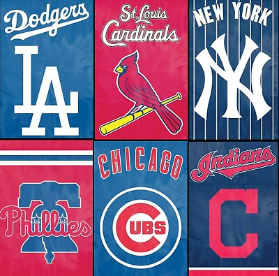 #ad MLB House Banner Flag PREMIUM Outdoor DOUBLE SIDED Embroidered ALL TEAMS $27.90
