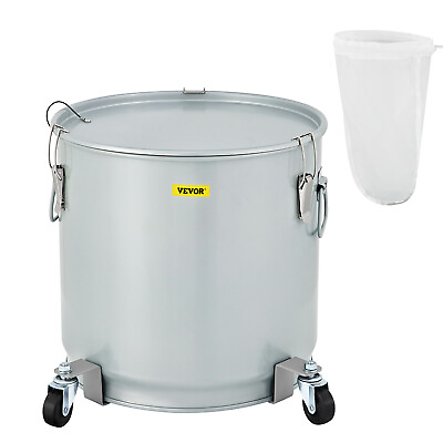 #ad VEVOR 15.9Gal Fryer Grease Bucket 60L Oil Disposal Caddy Caster Base Filter Bag $116.89
