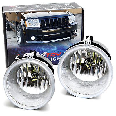 #ad Clear Lens Fog Lamps White H10 LED Bulbs Combo For Durango 300C Grand Cherokee $44.99
