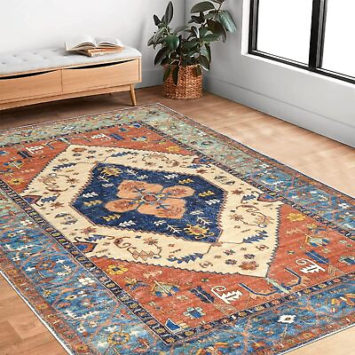 #ad Lokhom Red Traditional Oriental Medallion 5x7 Area Rug Carpet 2x3 Mat 2x10 Rugs $25.99
