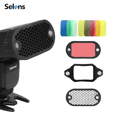 #ad Selens Magnetic Flash 7 x Color Gels Filter Modifier Honeycomb Grid Photography $14.99
