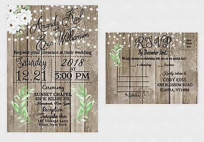#ad Winter Wedding Invitations Rustic Christmas Invitation Country Wonderland Custom $31.20